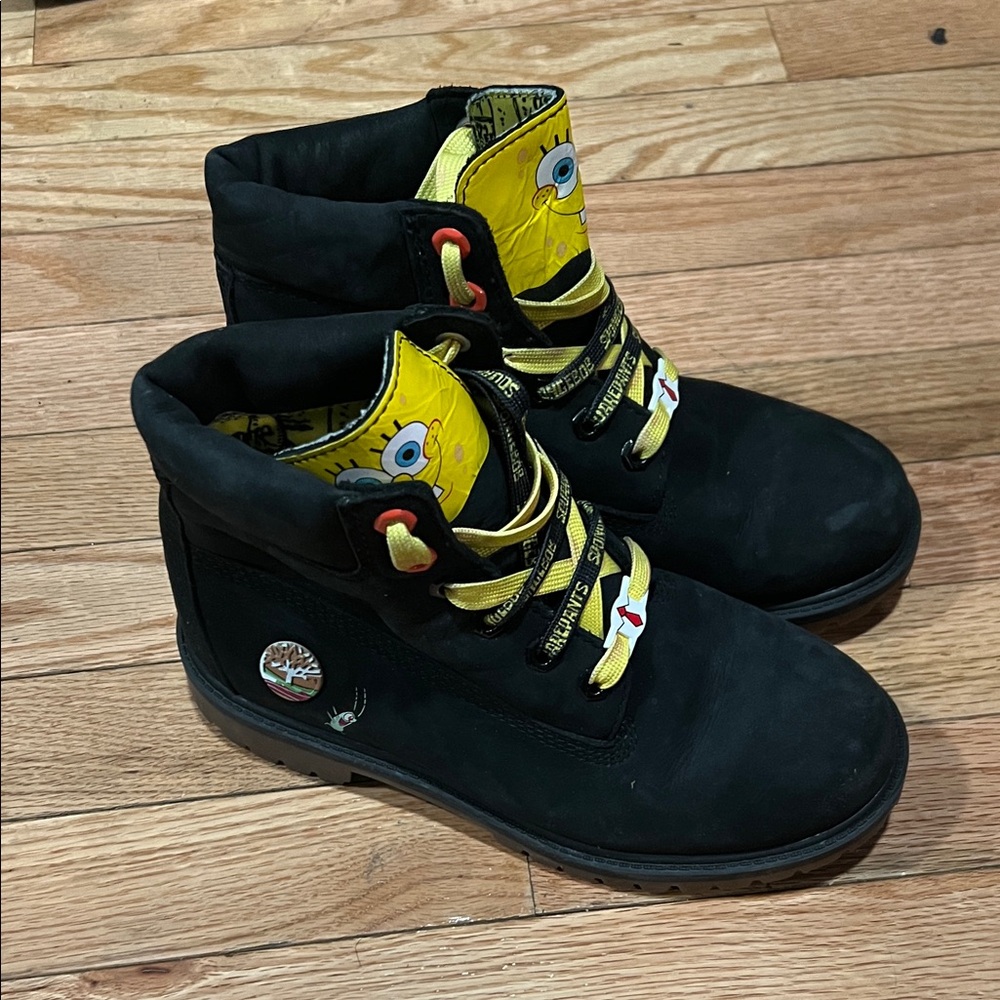 Timberland Black and Yellow Kids Boots